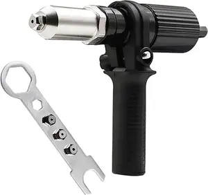 Pop Rivet Gun Adapter Kit, Cordless Riveting Drill Tool with Removable Plastic Handlel, Electric Rivet Gun Head