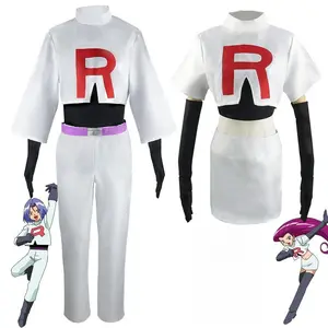 Team Rocket Couple COS Costumes Kojiro+Musashi Suit Halloween Couples Party Costumes