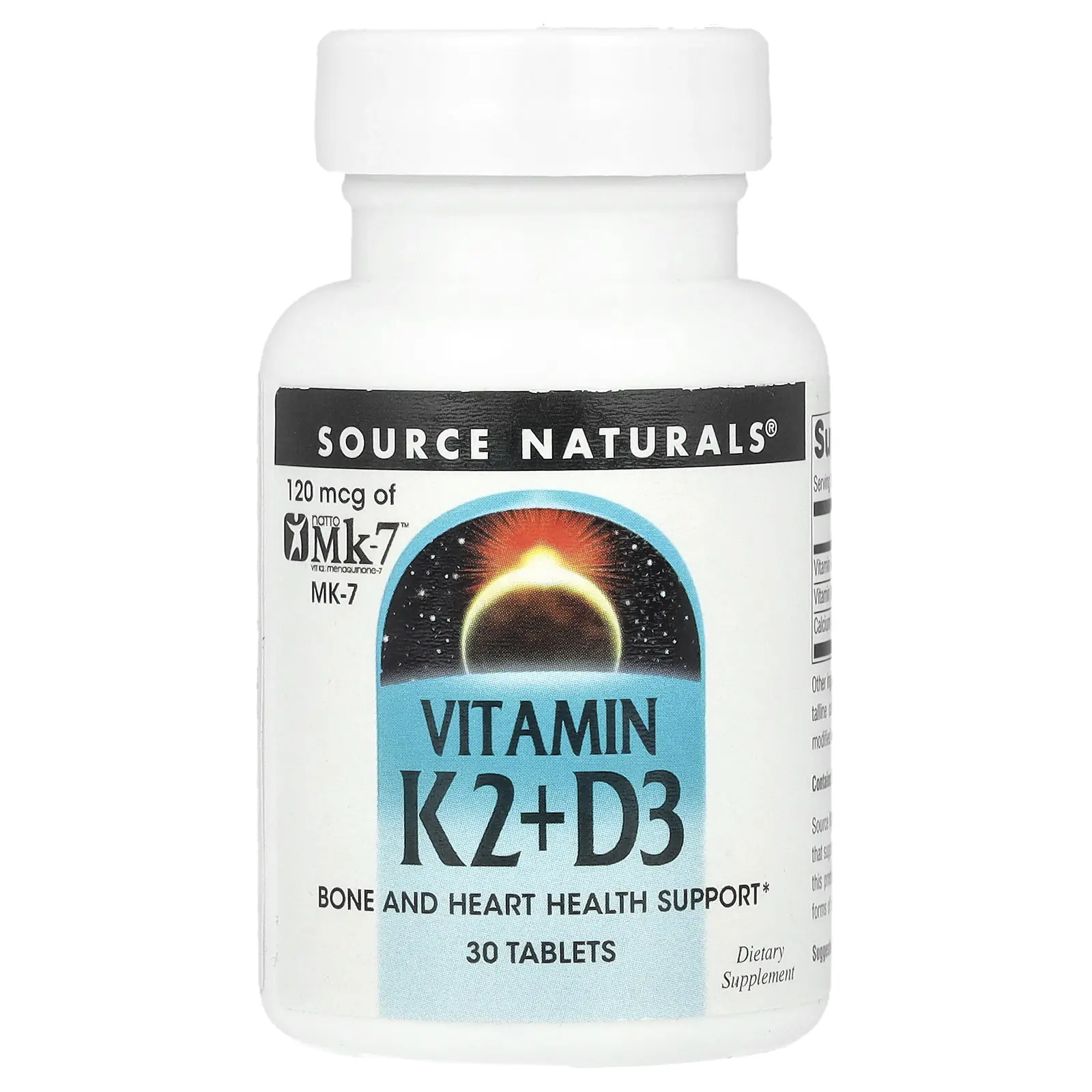 Source Naturals Vitamin K2+D3 , 30 Tablets