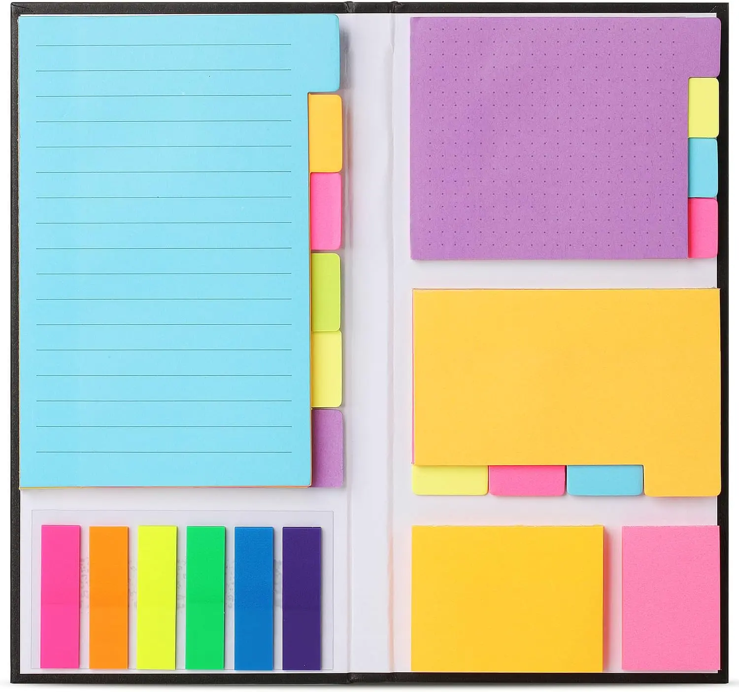 410-Pack High-Quality Paper Index Tabs & Dividers, Neon Sticky Dotted Notes Set with Bookmark Functionality for Calendars, Office Supplies, Calendar