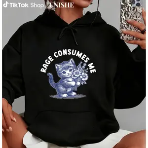 Hilarious Weirdcore Cat Meme Hoodie – Funny Mental Health & Dark Humor Design