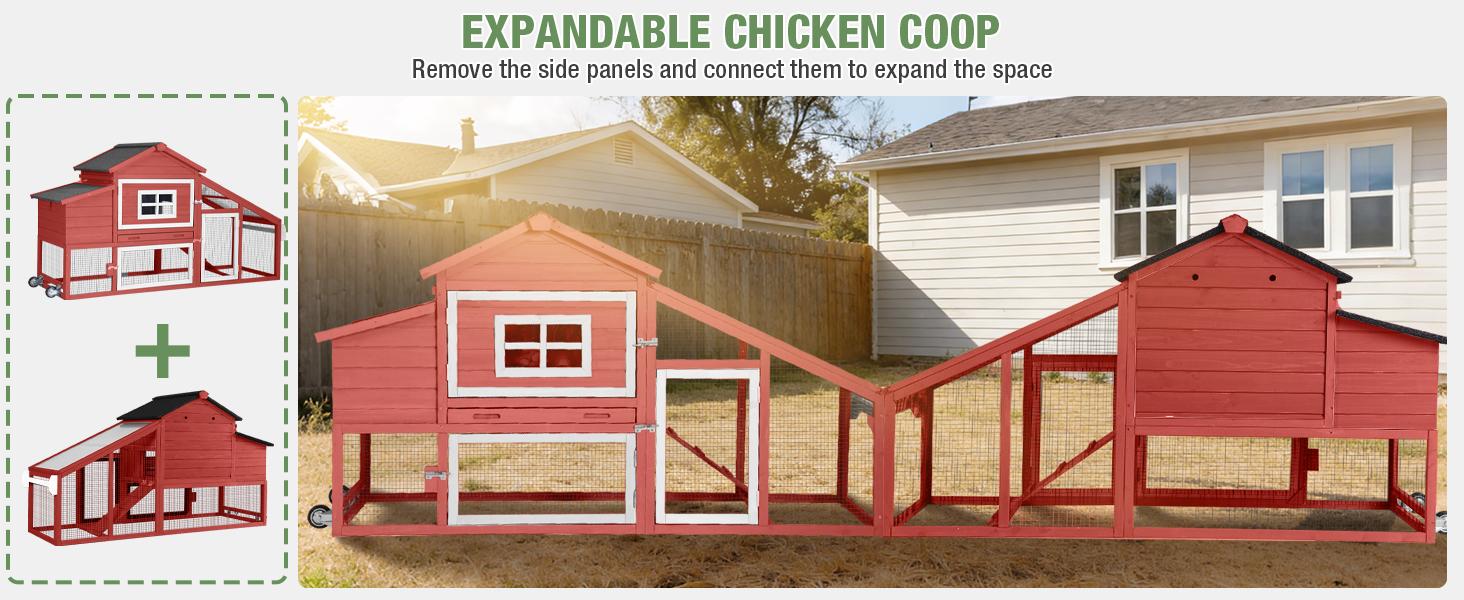 Aivituvin-AIR23R-Wooden Chicken Coop on Wheels for 2-3 Hens-Chicken Coop