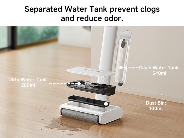 DREAME FloorX 100 Plus Cordless Electric Mop with 2 Bonus Roller Brushes, 45min Runtime, Lightweight 5.1 lbs, Dual-Tank Design, Self-Cleaning Brush