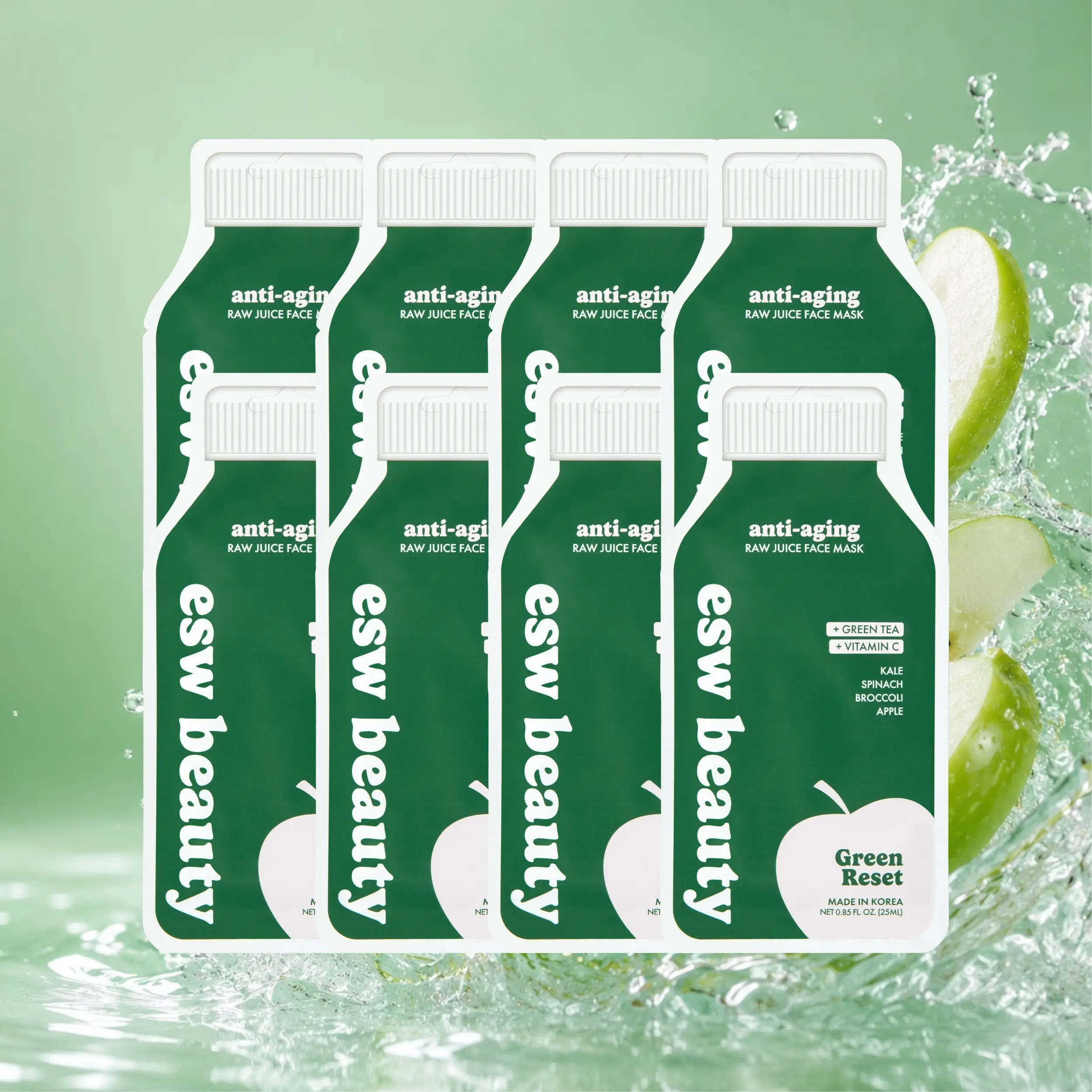 8 Pack - Green Reset Anti Aging Raw Juice Mask Multipack
