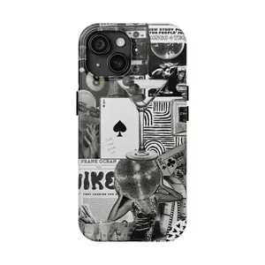Retro Black and White Collage iPhone Case Groovy Vibes iPhone Case - Frank Ocean Design Retro Style Phone Cover For iPhone