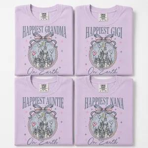 Comfort Colors Shirt 100% Cotton USA ,Personalized Happiest Mom On Earth T-Shirt, Retro Mama Shirt, Coquette Bow Mom Tee, Vintage Aesthetic Shirt, Cute Mother’s Day Gift Cotton Fabric Trendy Casual Women Gift