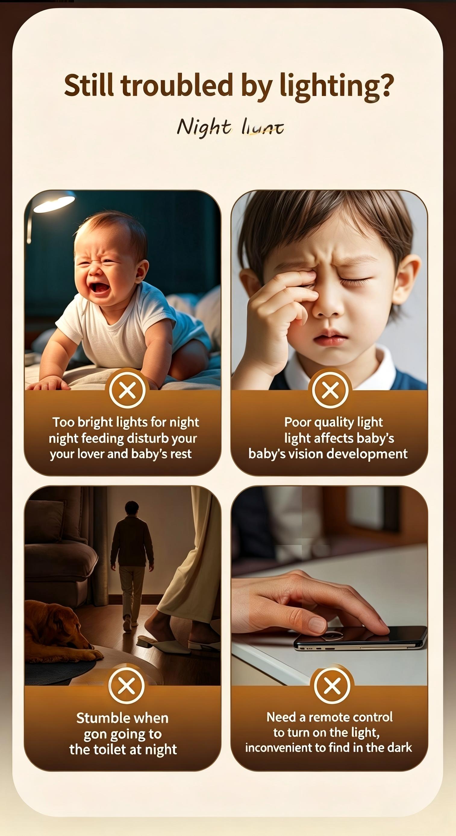 clock night light, bedroom lamp, touch-sensitive bedside lamp, baby feeding lamp, eye-friendly night light, portable rechargeable night light, essential for a newborn’s nursery