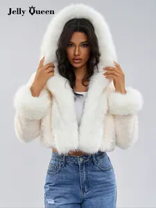 Winter New Hat Patchwork Faux Fur Coat, Long Sleeve Open Front Cardigan, Stylish Outerwear for Women, No Inner Layer Included
