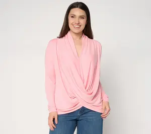 Mally Roncal Fabulush Knit Draped Front Top