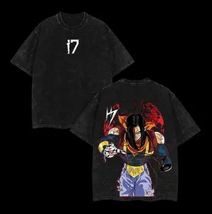 C17 Android Rebel Washed T-Shirt, Top Menswear, Cotton Tee Shirt Casual Streetwear