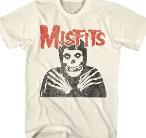 Misfits Punk Style Retro Shirt – Skull Pattern Graphic Tee, Unisex TShirt Sweatshirt Hoodie, Vintage Streetwear Top for Men Women RNP