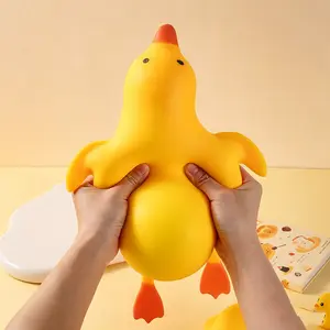Soft TPR Yellow Big Duck Slow Rising Squishy Squeeze Toy,Stretchable Deformable Stress Relief Fidget Toy,Party Supplies for Kids Birthday Goodie Bag Fillers,Classroom Rewards,Carnival Prizes,Baby Shower Table Decor, Holiday Gift for Boys Girls Toddlers