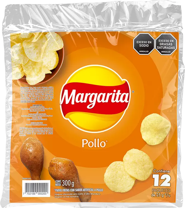 Frito Lay Papas de Pollo Margarita - Chicken Flavored Potato Chips - Snack - Crispy Texture
