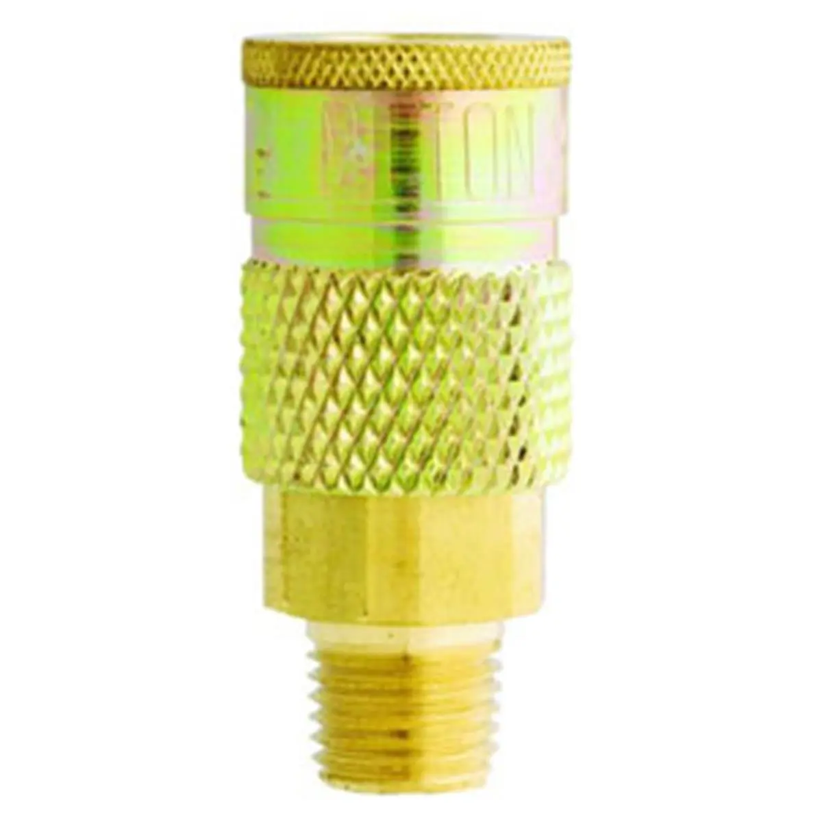 Milton 1/4 in. T-style Coupler, Solid Brass Industrial Air Hose Fitting with Male Connection for Pneumatic Tools, Npt