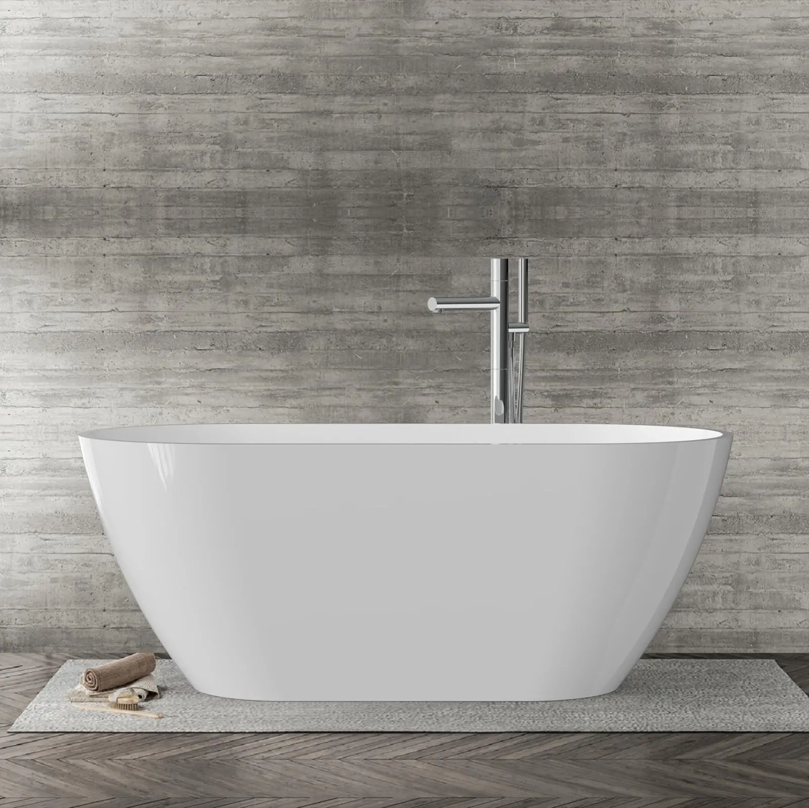 Garvee 67 Inch Freestanding Acrylic Bathtub, Modern Soaking Tub with Chrome Overflow & Drain, CUPC Certified, Deep Soaking Design for Luxurious Spa Experience, Contemporary Bathroom Centerpiece