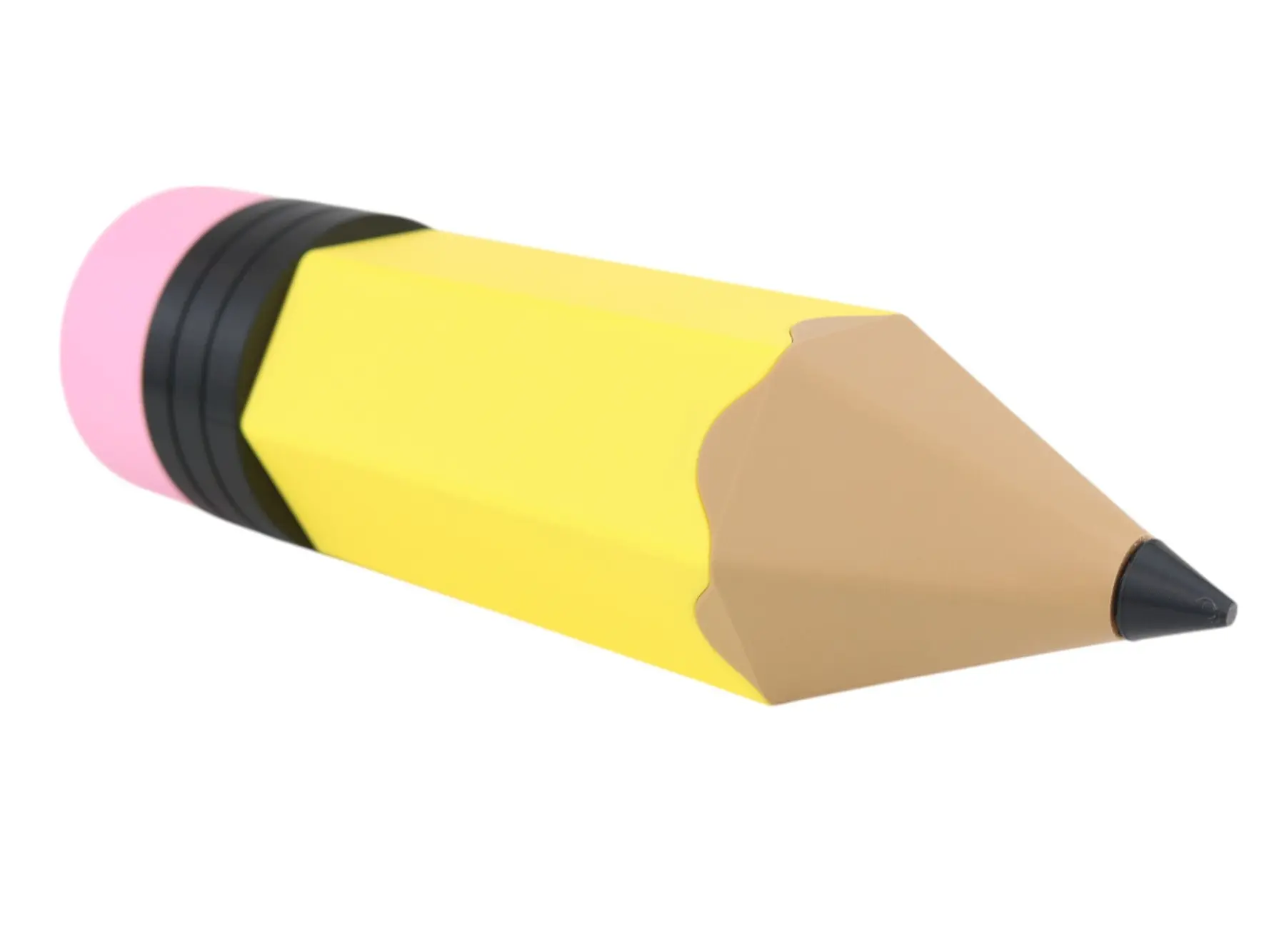 School Pencil Shaped Canister - Yellow & Pink Design, Ideal for School Supplies and teacher gifts