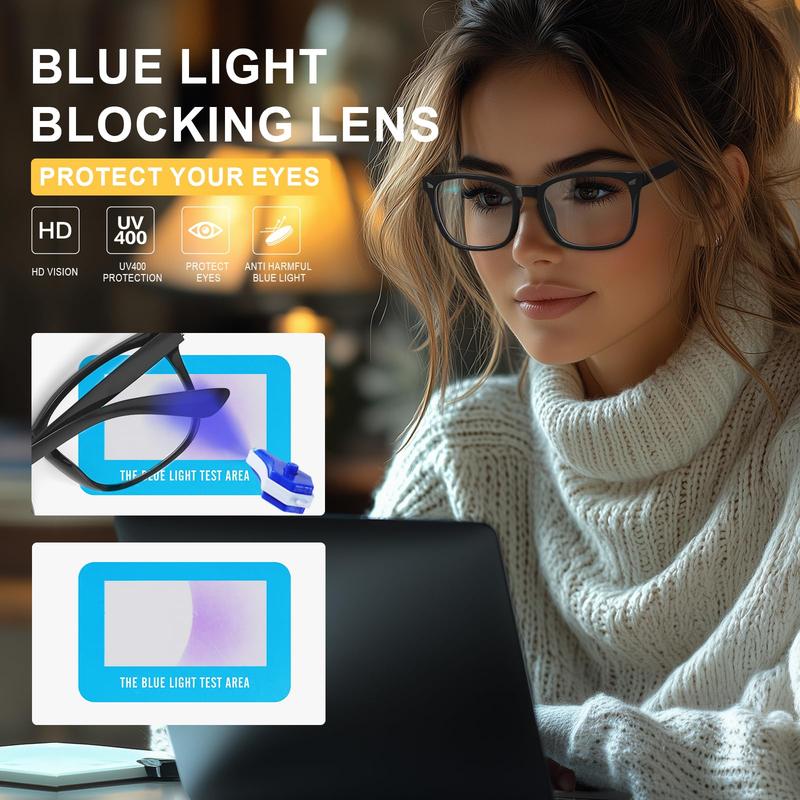 1/2 Pack Blue Light Blocking Reading Glasses for Women Men Fashion Computer Gaming TV Eyeglasses Office Work Party Daily Glasses, Birthday Gifts