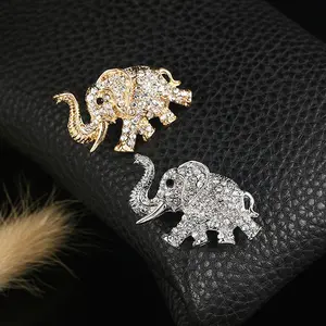 Adorable Elephant Rhinestone Brooch with High-end and Trendy Pin for Clothing Accessories