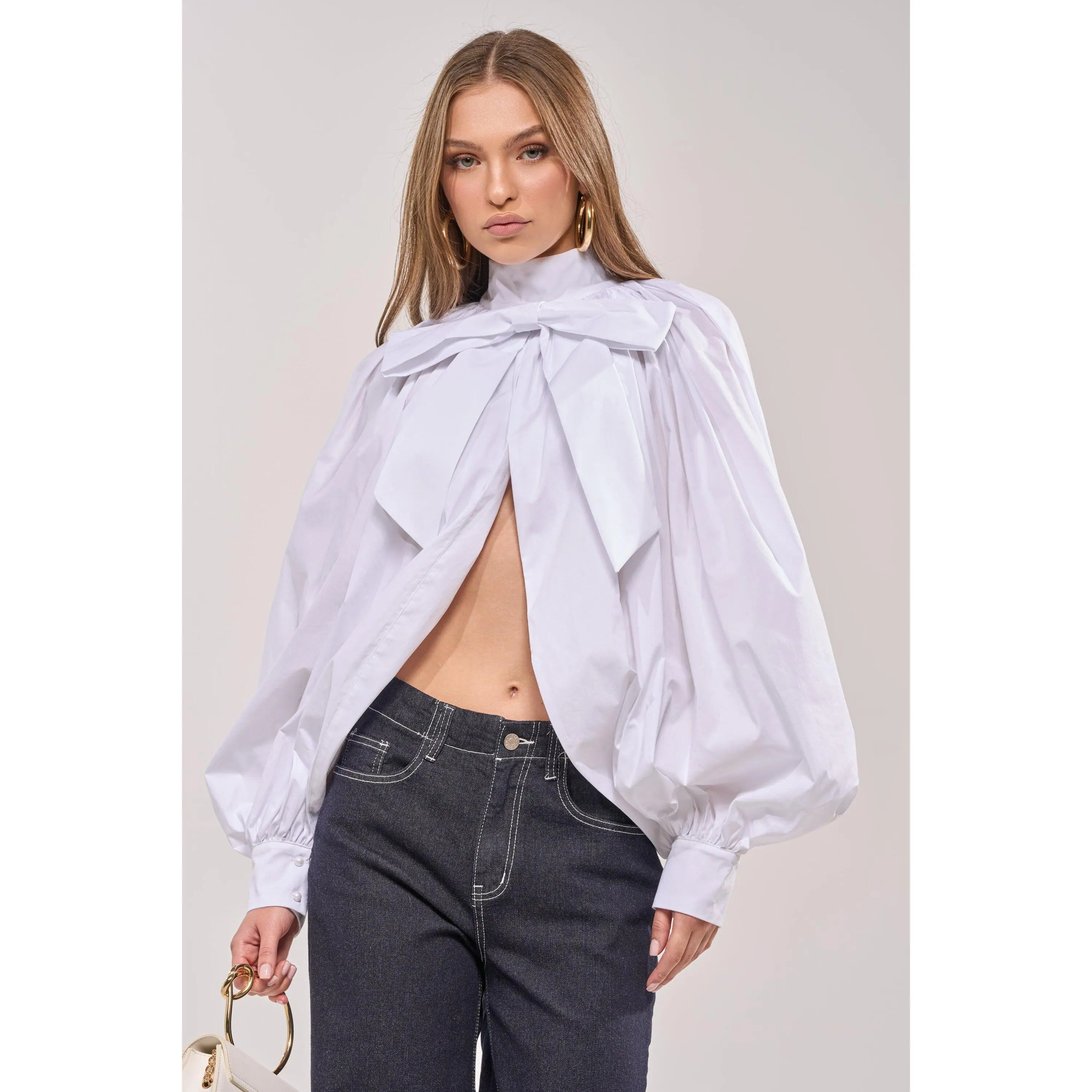 BLACK TIE AFFAIR BLOUSE IN WHITE