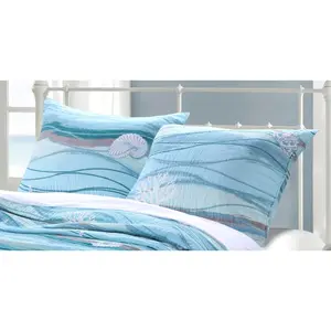 Greenland Home Fashions Maui Multi Sham – Reversible 100% Cotton Quilted Sham with Cloth Ties and Envelope Closure