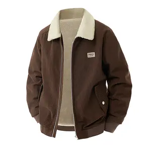 Men's Brown Corduroy Jacket with Fleece Lining - Classic Corduroy Style, Fleece Lined, Everyday Comfort Jacket