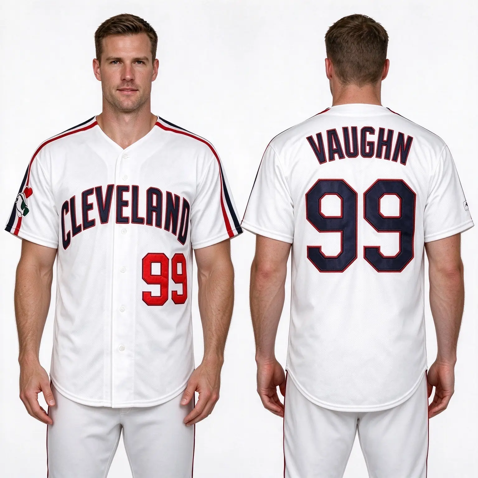 Men's Ricky Vaughn #99 Major League Movie Baseball Jersey, Fully Stitched Embroidery, Cosplay Party Hip Hop Sports Fan Uniform