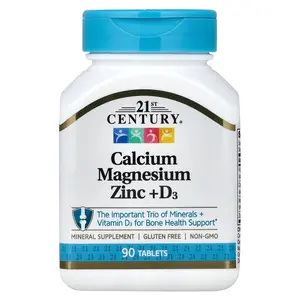 21st Century Calcium Magnesium Zinc + D3, 90 Tablets