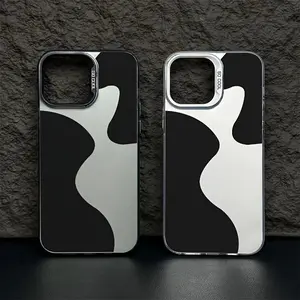 Simple Fashion Trend Design Phone cas,phone Case Suitable for IPhone 17/16/15/14/13/12/11 Pro Promax Plus Air,Irregularly Milk Cow Pattern Anti-Scratch Shockproof Durable Cover