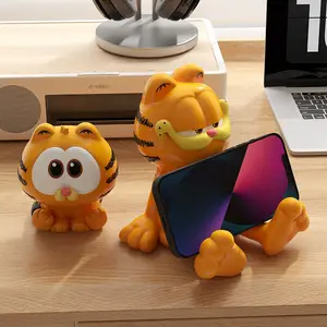 2025 new cute Garfield big movie periphery mobile phone holder living room desktop decoration multi-functional ornament