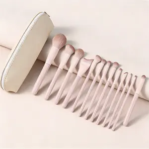 13-Piece Soft Makeup Brush Set with Travel Bag, Premium Synthetic Face and Eye Brushes for Foundation, Powder, Eyeshadow Application