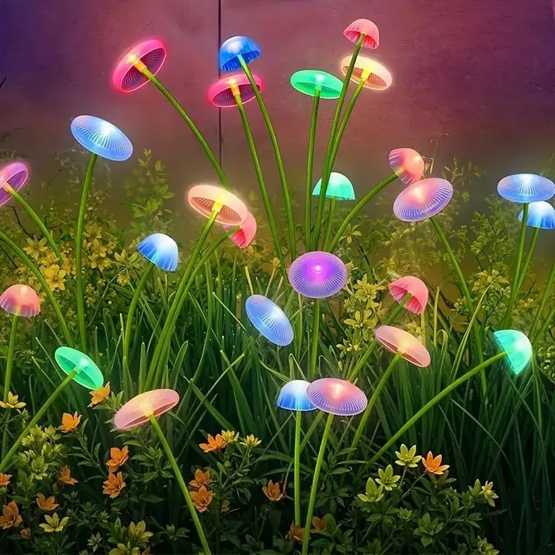 1-in-5 Outdoor Solar Garden Jellyfish Light Set - Realistic Design, Solar Panel Equipped, Waterproof Construction - Ideal for Christmas, Halloween Decorations (Yds, Balcony, Outdoor Garden)