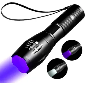 LED UV Flashlight Rechargeable, Mini UV Light, Blacklight Flashlights,Black Light Flashlight Mini, LED UV  2 in 1 UV Blacklight and White Lights