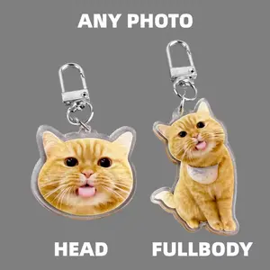 Customized Acrylic Pet Memorial Keychain - Dog & Cat Memorial Accessory, "Forever in Heart" Pet Supply Plaque-Inspired Keepsake