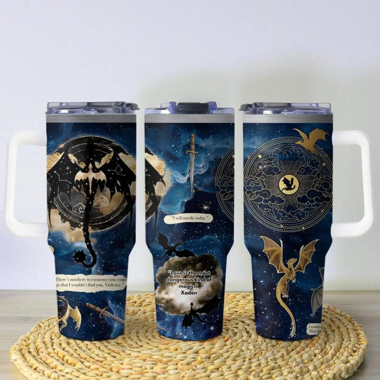 Fourth Wing Tumbler, Basgiath War College Mug, Dragon Fantasy Stainless Coffee Cup, 40oz 20oz Insulated Bookish Tumbler Gift for