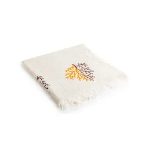 Peshtemal Towel Crinkle Muslin Tree Yellow & Brown