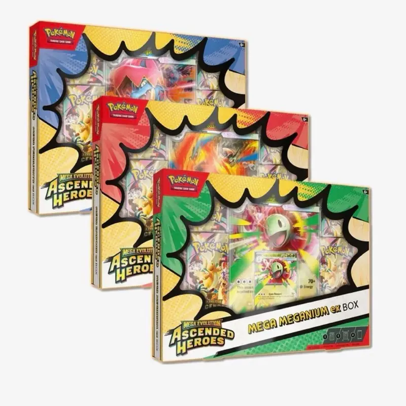 Pokémon Mega Evolution: Ascended Heroes Mega Meganium/Emboar/Feraligatr ex Box