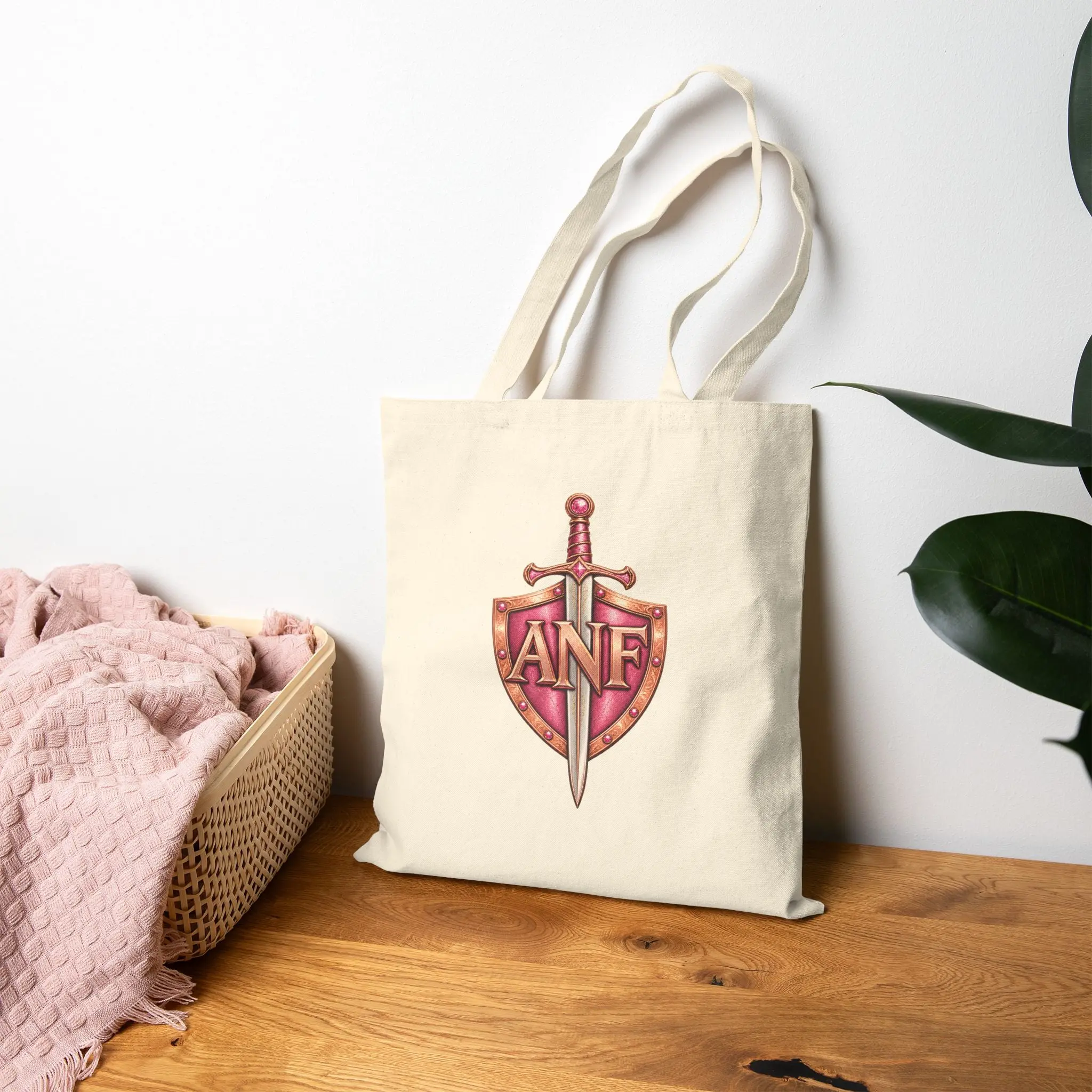 Armed N Faith Monogram Tote Bag — ANF Vintage Crest Canvas Tote