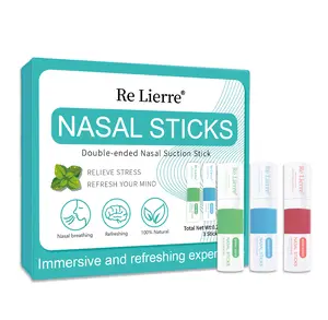 Re Lierre 3-Pack - 2 in 1 Nasal Stick Inhaler with Natural Mint Essential Oil, Aromatherapy Nose Breathing, Fatigue Driving Relief Wellness