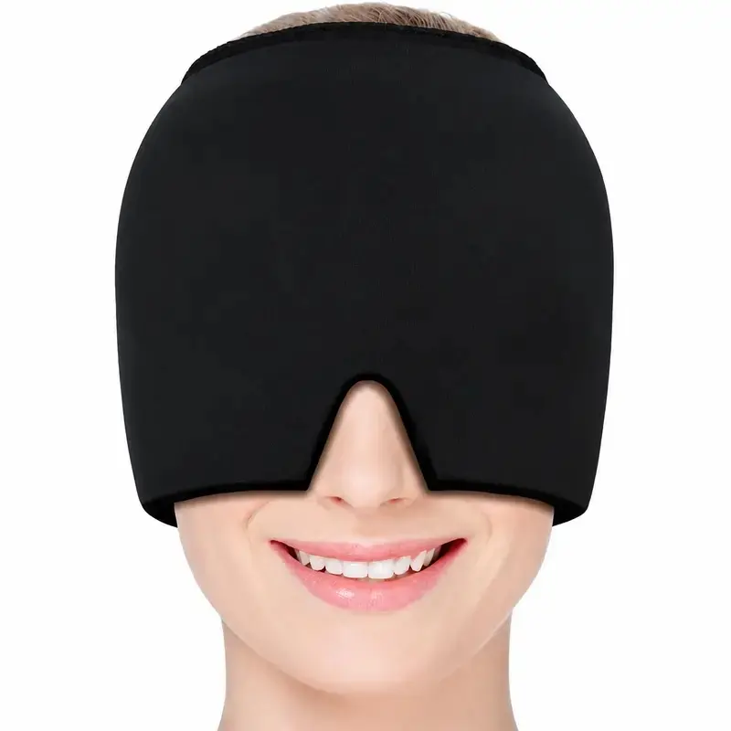 360° Weighted Cooling Eye Mask – Strapless Sleep Mask with Hot Cold Therapy, Deep Pressure Relaxation for Migraine, Headache Relief, Eye Strain, Puffy Eyes, Stress Relief & Better Sleep