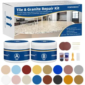 Tile and Granite Repair Kit Marble Porcelain Stone and Quartz Countertops Repair Kit for Chips Dents Cracks Holes Scratch Fix Chipped Edges Corners Reattaches Missing Pieces