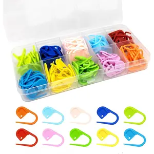 50 count Colorful Knitting Crochet Locking Stitch Markers Stitch  Clip Counter (Color Ship Randomly) (50)