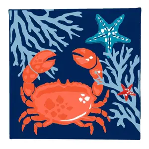 Coastal Crab & Coral Paint by Number Canvas Set - 6", 3 Pcs