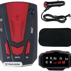 Car Radar Detector, Laser Radar Detectors, 360° GPS Speed Police Safe 16 Band Voice Alert,1080P HD Auto Focus Webcam with Microphone (RED)