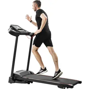 ROCKRAF Compact Easy Folding Treadmill Motorized Running Jogging Machine with Audio Speakers and Incline Adjuster,Music with Bluetooth