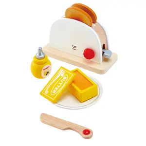 Pop Up Toaster Set Wooden Pretend Play Breakfast Set 3+