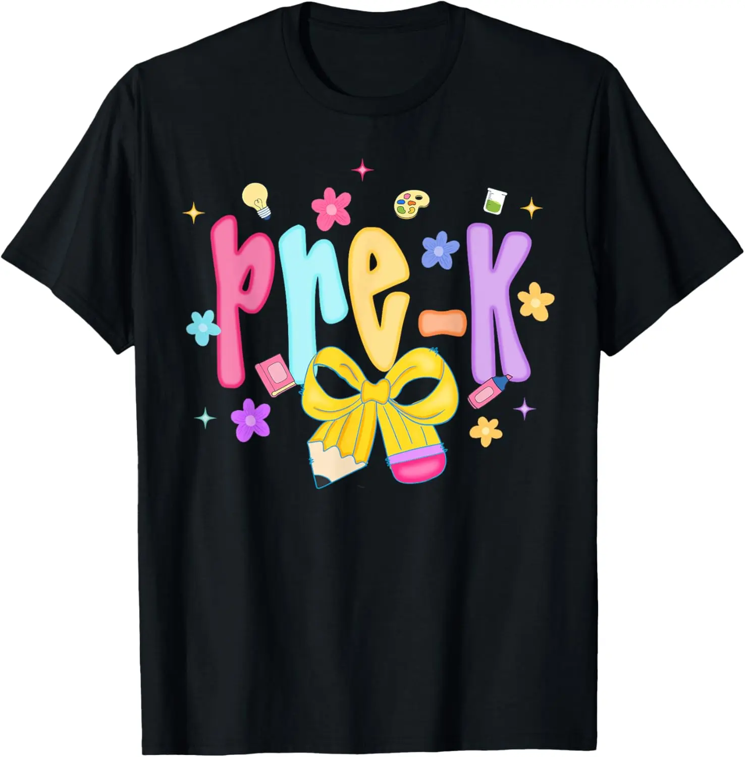 100% Cotton Preppy Pre-K Back To School PreSchool Teachers Girls T-Shirt