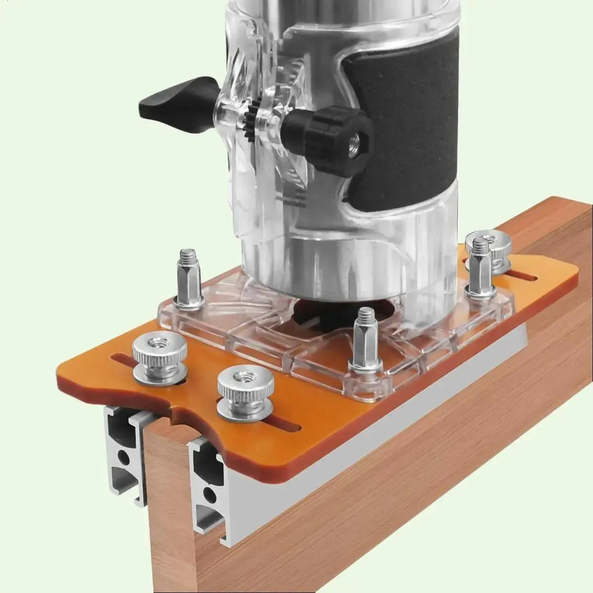 Woodworking Router Base Hardware - 2 in 1 Invisible Fastening Nut Slotting Design, Wooden Trimming Tool Accessories