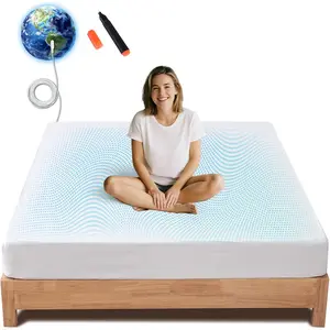 Grounding Fitted Sheet King Size,95%Cotton 5%Silver,Softer Healthier,Earth Grounded Bed Sheet with Grounding Cord&Test Pen,16" Deep&,White