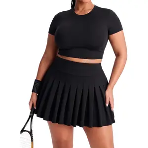 Women's Plus Size Pleated Tennis Skirt- Girls High Waist Athletic Golf Skirts with ShortsGift