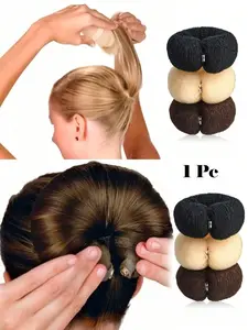 1pc Donut Hair Bun Maker, 17cm DIY Hair Foam Doughnut Shaper Bun Maker, Hairstyle Accessory